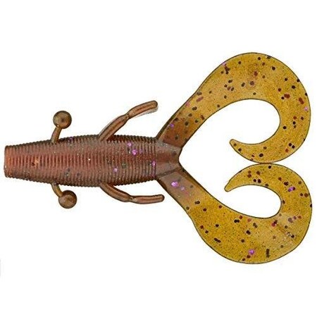 Yamamoto 13607926 Cowboy Creature Bait, 4, Dark Green PumpkinAmber Laminate, 7PK YAM-136-07-926
